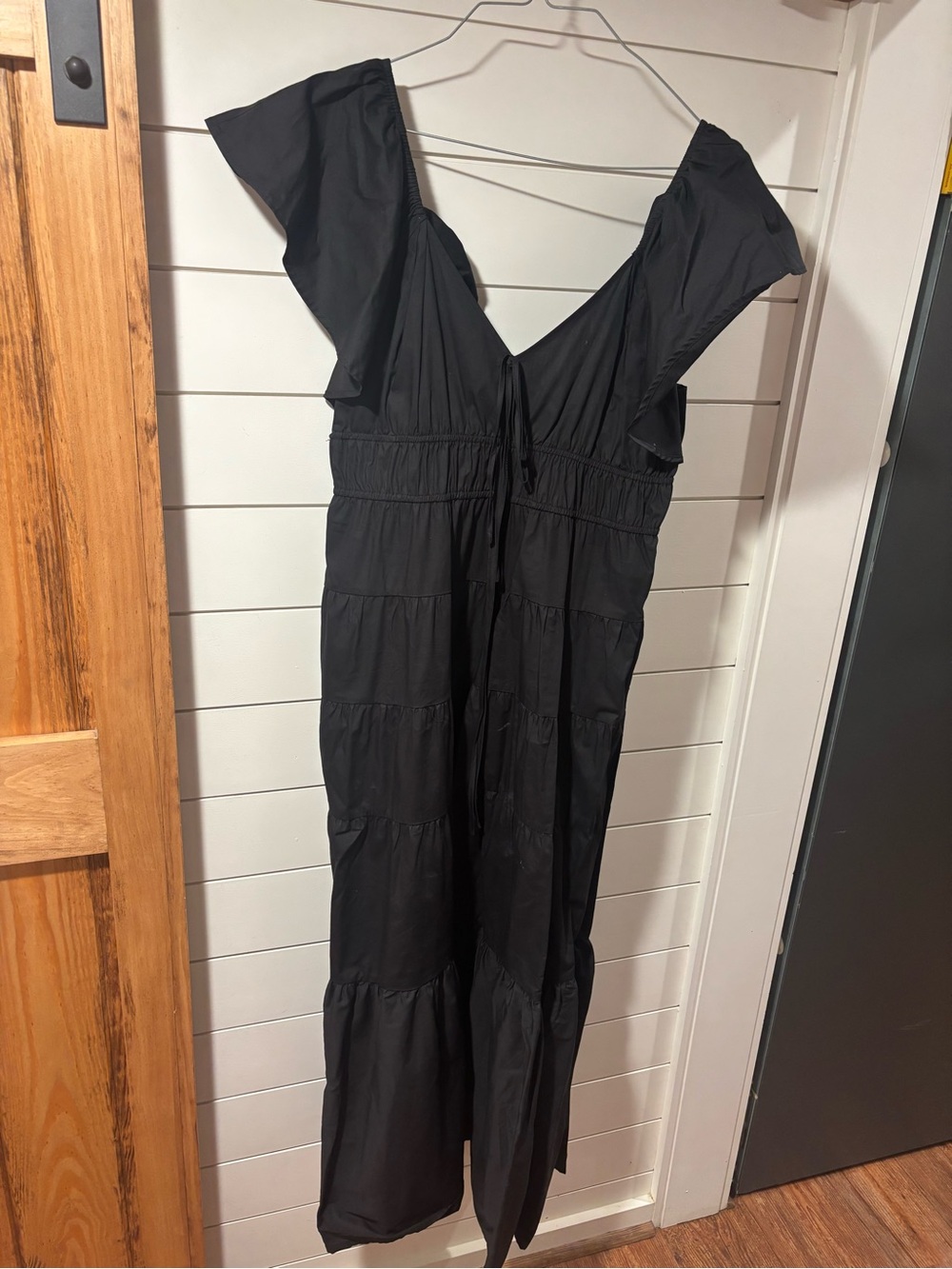 HYFVE Black Tiered Maxi Dress with Ruffle Sleeves